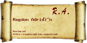 Regdon Adrián névjegykártya